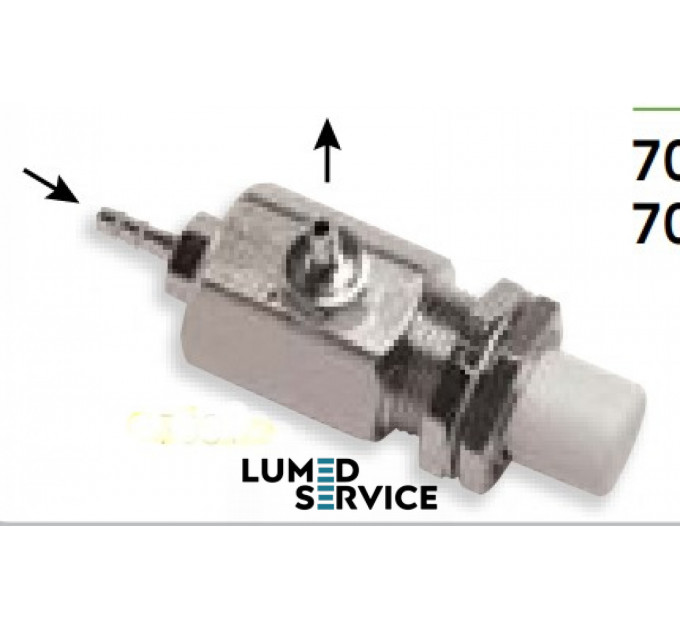 Клапан кнопковий для стоматологічної установки 3-ходовий чорний зі штуцером 2.3 мм DCI 7035