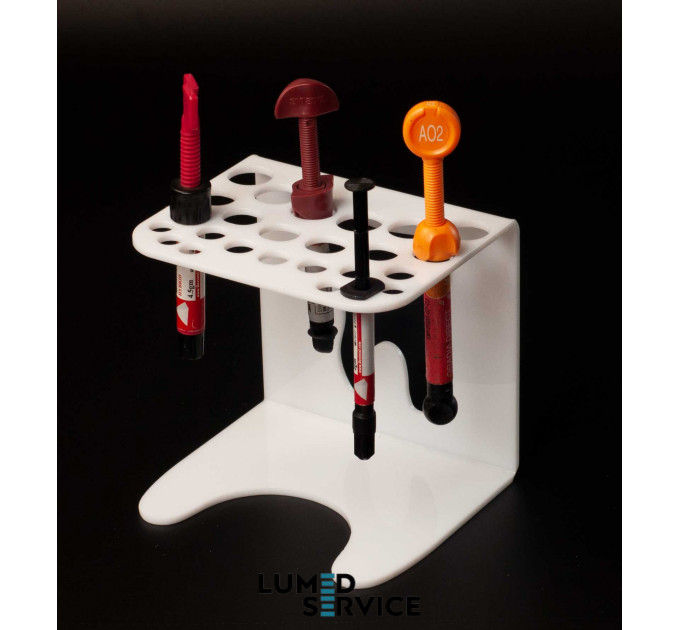 Підставка 25 шприців біла для стоматологічних фотополімерних композитів