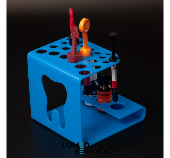 Підставка 25 шприців +3 баночки блакитна для стоматологічних фотополімерних композитів