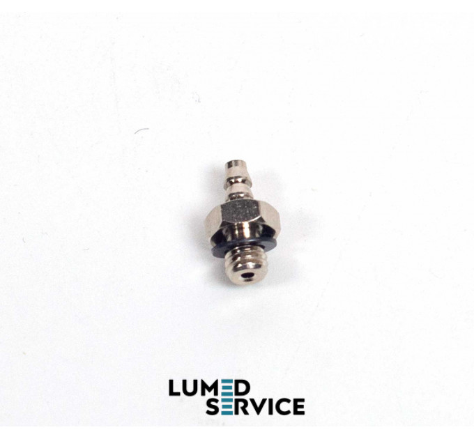 З’єднувач латунь ялинка 2,6 мм з різьбою М5 для пневмошлангів у стоматології набір 2 шт