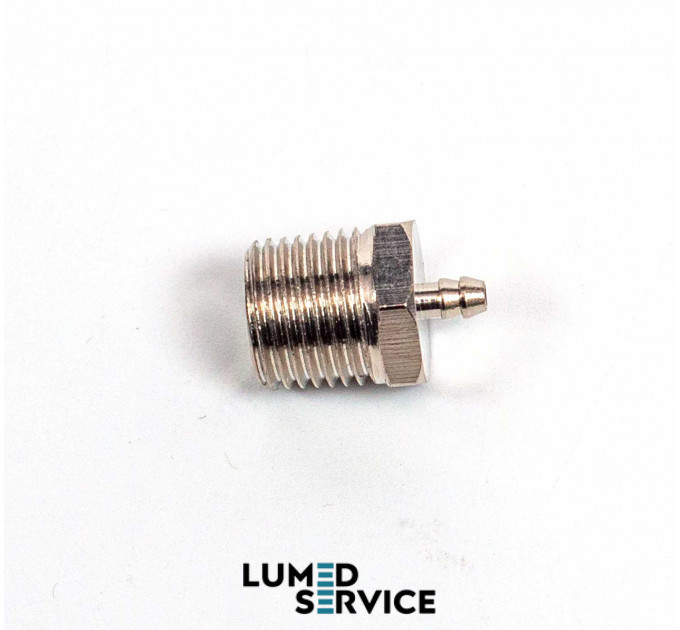 З’єднувач латунь ялинка 2,6 мм з різьбою 1/8 для пневмошлангів у стоматології набір 2 шт