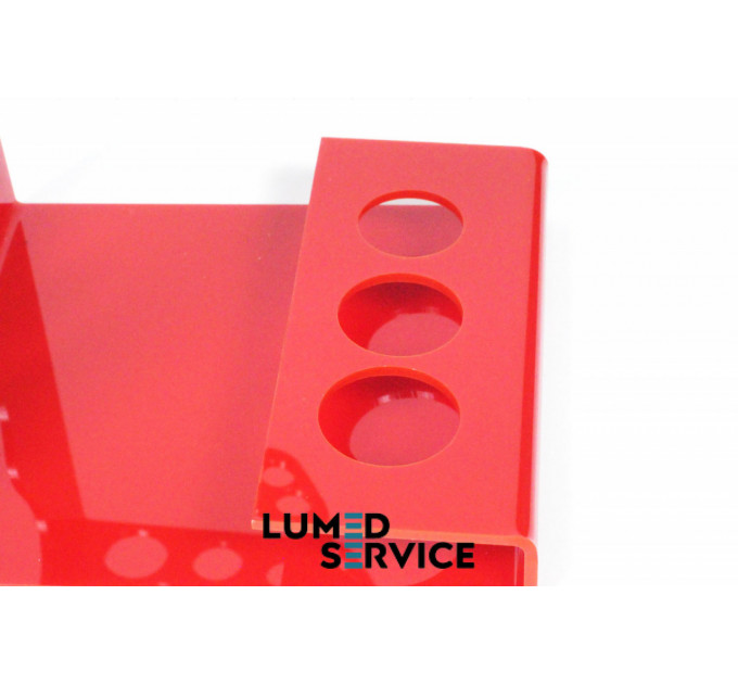 Підставка 25 шприців +3 баночки червона для стоматологічних фотополімерних композитів