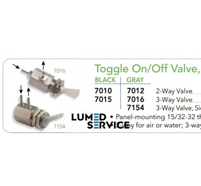 Перемикач пневматичний DCI 7016 З фіксацією 3-ходовий зі скиданням штуцера 2,1 мм для стоматологічної установки