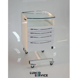 Столик Panmed ПАНОК-СОЛО 400 long з полицею 12.1 -12.6 40*40 см для стоматологічного кабінету