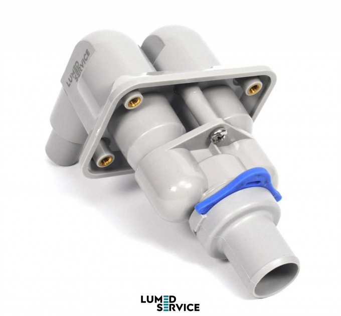 Фільтр пилососа 17мм та слиновідсмоктувача 10мм спарений з прямокутним фланцем для стоматологічної установки