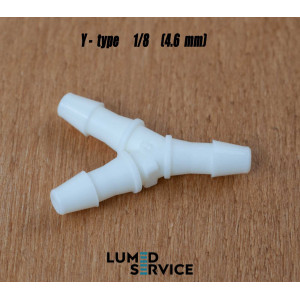 Трійник штуцерний пластиковий Y-подібний 1/8″ (≈4,6 мм) для пневмоліній стоматологічних установок, DCI 0087