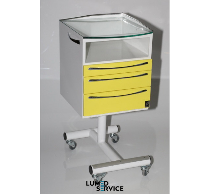 Столик Panmed ПАНОК-СОЛО 400 long з полицею 6.1-6.6 40*40 см для стоматологічного кабінету