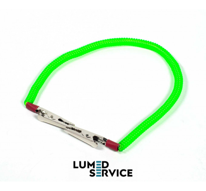 Затискач спіральний пластиковий для серветок нагрудних зелений