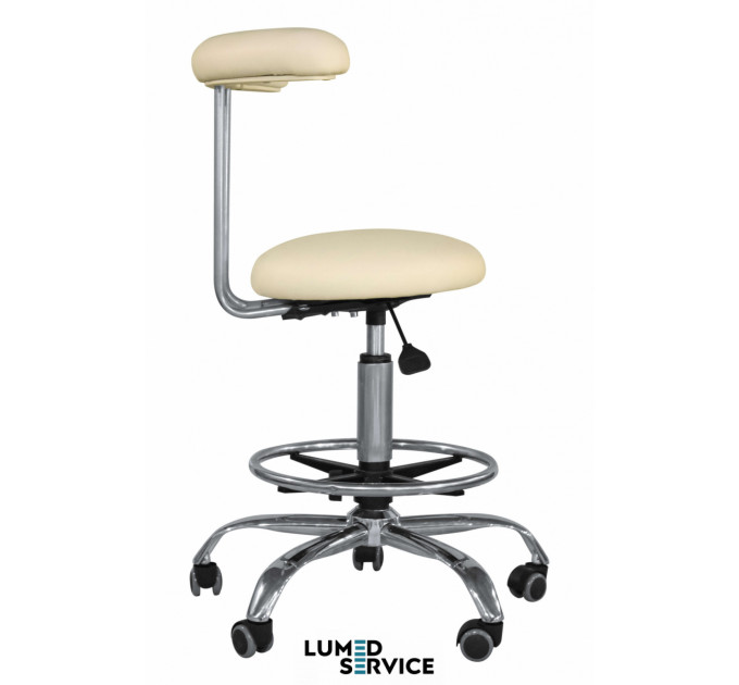 Стілець А04 висота 57-72 см з кільцем для асистента та стоматолога