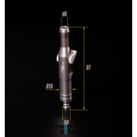 Накінечник слинотяга метал з краном на шланг 6,0 мм для стоматологічної установки подовжений