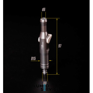 Накінечник слинотяга метал з краном на шланг 6,0 мм для стоматологічної установки подовжений