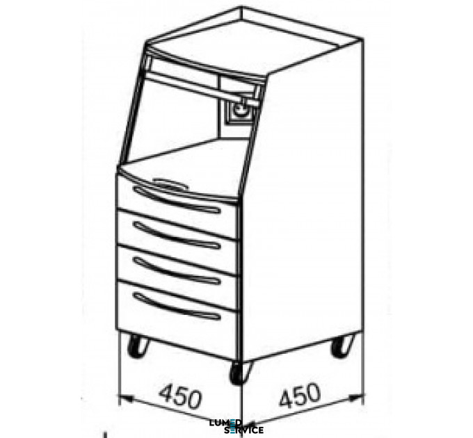 Тумба мобільна Panmed Master Shimma 40х40 см для стоматологічного кабінету