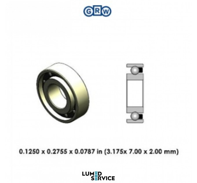 3,175*7*2 Кераміка/ сепаратор Torlon/ Німеччина/ підшипник для підвищуючих стоматологічних наконечників Sirona