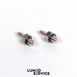 З’єднувач латунь ялинка 2,6 мм з різьбою М5 для пневмошлангів у стоматології набір 2 шт