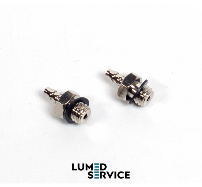 З’єднувач латунь ялинка 5 мм з різьбою М4 для пневмошлангів у стоматології набір 2 шт