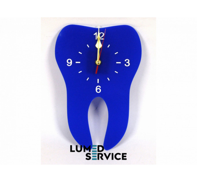 Годинник зуб синій акрил для стоматологічного кабінету