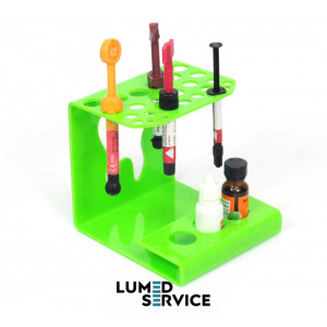 Підставка 25 шприців +3 баночки зелена для стоматологічних фотополімерних композитів