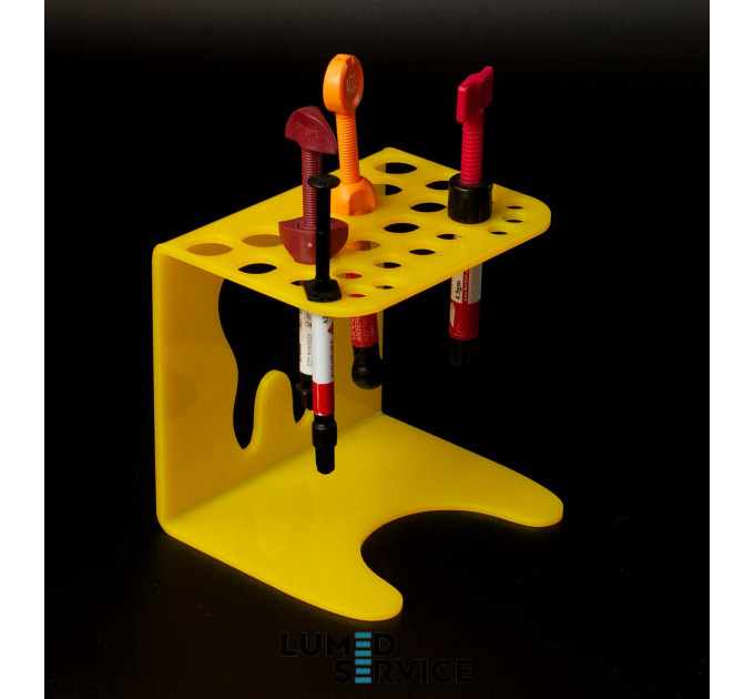 Підставка 25 шприців жовта для стоматологічних фотополімерних композитів