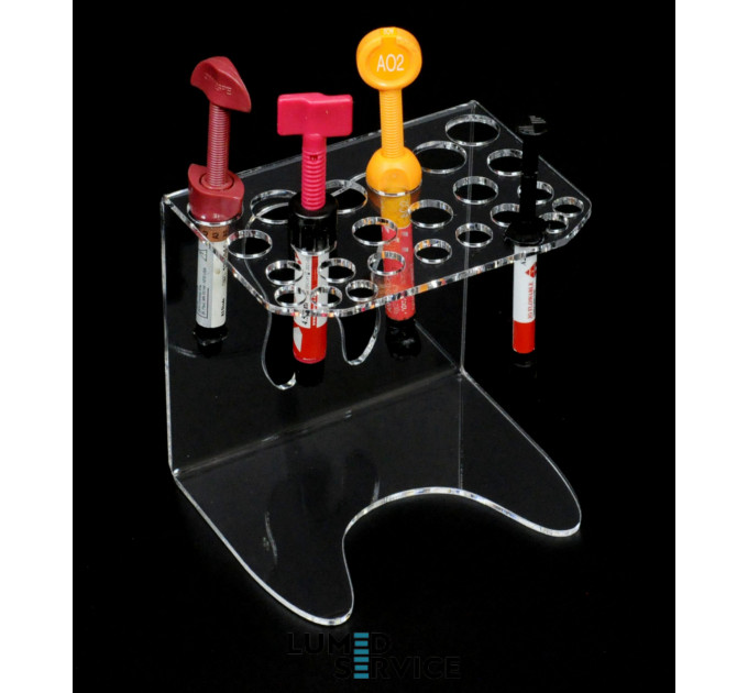 Підставка 25 шприців прозора для стоматологічних фотополімерних композитів