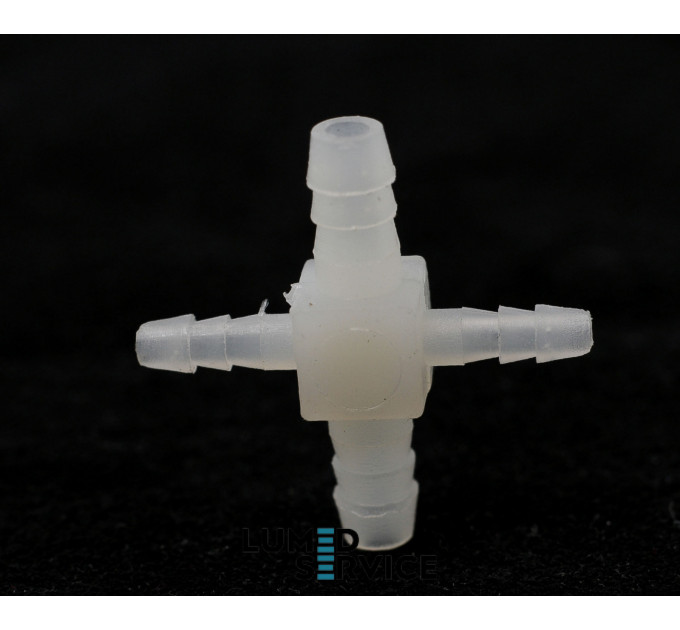 З'єднувач пластик хрестовинка 3*3*5*5 мм для пневмошлангів у стоматологічних установках упаковка 5 шт