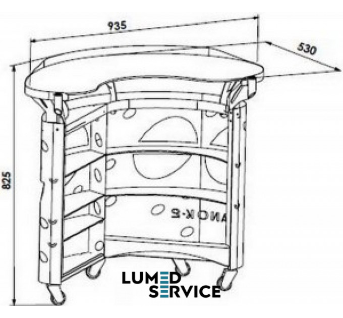 Столик Panmed ПАНОК 2 93*53 см овальный для стоматологічного кабінету